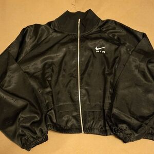 Nike Women's Jacket Biker Full Zip Satin Black Size 2X